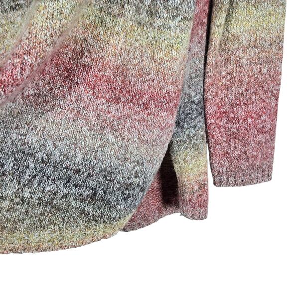 LOGO Lori Goldstein Sweater Womens Medium Ombre V Neck Tunic Multicolor Cozy - Picture 11 of 11